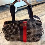 Kate Spade Tattered  Brown and Red Patterned Tote Photo 0