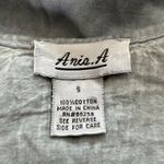 Ania A Shirt‎ Womens Small Dusty Blue Lace Accents Pocket Lagenlook Artsy Boho Photo 4