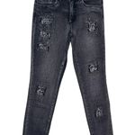 Joseph Ribkoff Women's Jeans Stretch Rhinestone Stud Snake Distressed Denim 2 Photo 0