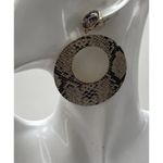 vintage Snake Skin Dangle Drop Earrings Animal Print Quality Sz 3” Brown Photo 10