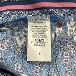 Lavender Field Lavender Fields NWT Blue Boho Print Bell Sleeve Crop Tie Front Top Small Photo 7