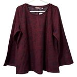 Soft Surroundings ‎ Shirt Women Size Large Maroon Jeri Jacquard Long Sleeve NWT Photo 0