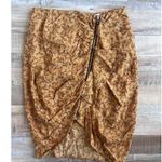 Veronica Beard Spencer Floral Print Ruffle Zip Font Skirt Size 2 Saffron Photo 1
