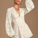Finders Keepers NEW  Size M 6 Sofia Playsuit Romper Ivory Lace Plunge Neck Photo 0
