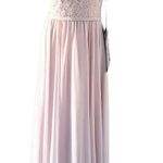 Mori Lee  Blush Gown Lace & Sequin Maxi Open-Back Dress Pink Size 10 New w/Tag Photo 0