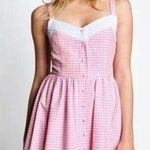 Vintage Brigette Bardot X La Redoute Pink Gingham Mini Y2K Babydoll SundressREAD Size 8 Photo 0