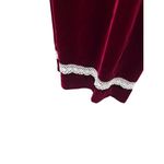 Velvet Lace Trim Maxi Dress Red Size 7 Holiday Christmas Size M Photo 6
