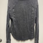 Free People Gray Waffle Knit Top sz Small Photo 5