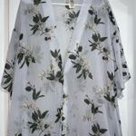 Lucky Brand  Long Pale Blue Lightweight Floral Duster Cardigan Pullover Size OS Photo 0