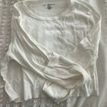 Brandy Melville Cropped White Long Sleeve Photo 0