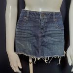 Refuge Blue Raw Edge Denim Skirt (9) Photo 1
