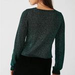 Free People  Emmaline Metallic Green Cardigan Long Sleeve‎ Goth Dark Romantic XS Photo 4