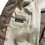 Vintage 80s Brown Blazer Gold Button Midi Skirt Suit Van Julian 6 Single Breast Tan Photo 4