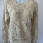 NWT Hand Knitted VTG RGA Ivory Pastel Sweater, Sz: S 80s 90s (b8) Photo 0