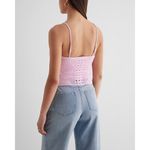 EXPRESS  Summer Crocheted Cropped Sweater Tank In Blue Size XL Photo 3