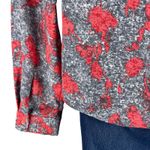 Yoana Baraschi  Printed Faux Wrap Top Blouse Long Sleeve Gray Red Size S/M Photo 6
