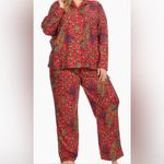 WHITE MARK PLUS SIZE Red Leopard Print Pajama Set Photo 3