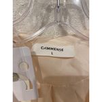 COMMENSE Two Piece Set Womens Large Cream Vest and Shorts Embroidered Floral Photo 2