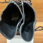 Source Unknown Women’s Studded Side Lace Up Chunky Ankle‎ Boots Size 7 Black Cross Tie Mid-Calf Photo 7