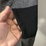 Bebe  Striped Black And Grey Metallic Long Sleeve Bodycon Sweater Dress Photo 6