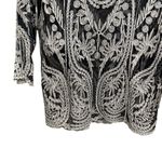 Ultra Pink Lace Sheer Embroidered Top Black Size Medium Photo 4