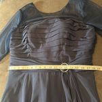 Women’s Navy Blue Pleated Chiffon Formal Dress Corset Back Sheer Sleeve Size 16W Photo 9