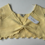 ASOS  Women’s Crochet Knit Scallop Neck Ruched front cropped Top Photo 0