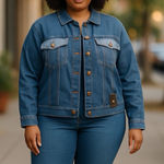 Diane Gilman DG2 by Women's Stretch Denim Embroidered Jacket Indigo 2xl Photo 0