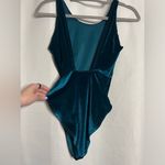 ZARA  Teal Velvet Sleeveless Tank Bodysuit Small Photo 6