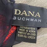 Dana Buchman Vintage 90s 100% Silk Square Scarf Red Paisley Hand Rolled Photo 5