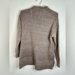 Fortune + Ivy  Women’s Large Brown Cowl Neck Button Sweater 27” Length Photo 6