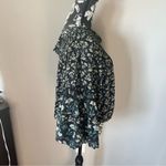 Free People  Boho Floral Ruffle Top Bell Sleeve Medium black yellow Photo 4