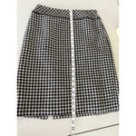 Alex Marie  Women's Classic Houndstooth Black Plaid Pencil Wool Blend Skirt 4 Photo 3