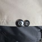 Gallery Women's Hooded Two Tone Raincoat Sz Small Removable Lining Black Beige Photo 9