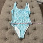 Palm Print One Piece Swimsuit‎ Blue Photo 15