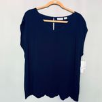 Liz Claiborne NWT  Navy Blue Short Sleeve Blouse Top Photo 10