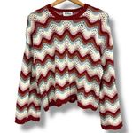 27 Miles Crochet Knit Multicolor Wonder Top Red Size M Photo 0