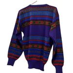 David Meister Meister vintage purple & red ski sweater. Size small. Photo 2