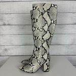 Nine West Python Snakeskin Block Heel Tall Boots Womens Size 7.5 M Animal Print Photo 2