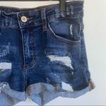 Kancan Distressed ripped Dark Wash Jean shorts Blue Size 26 Photo 1