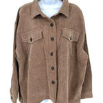 Ci Sono Corduroy Collection Womens Long Sleeve Button Up Shirt Jacket Brown XL Photo 0