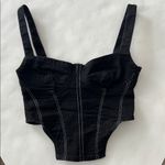 ZARA  Black Denim Corset Crop Top Size Small Photo 2