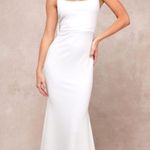 Lulus Loving Fate White Bow Square Neck Backless Maxi Dress Size Large Photo 0