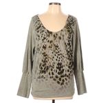American Rag  Women’s Animal Print Long Sleeve Scoop Neck Top - Size Large Photo 1