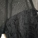 Charlotte Russe  S Long Sleeved Black Eyelash Lace Trimmed Body Suit Photo 6