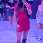 Oh Polly Red Ruched Dress Photo 4