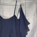 City Triangles blue sheer cold shoulder Dress Photo 7