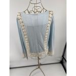 Calypso St. Barth Blue Lace Detail Cardigan Size Medium 100% Linen Photo 10