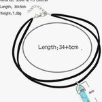 Citrine Polished Double Pointed Amythest Crystal Black Silk Cord and PU Leather Photo 5