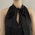 Robert Rodriguez Women 4 Embroidered Hem Key Hole Tie Front Sleeveless Top Black Photo 2